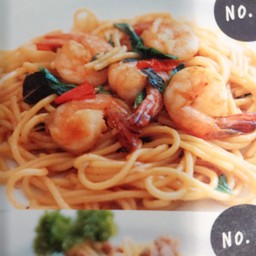 สปาเก็ตตี้ผัดขี้เมา(Spaghetti  Spicy Chilli Basil )