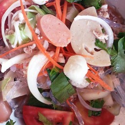 ยำเส้นแก้วทะเล+วุ้นเส้นรวมหมู