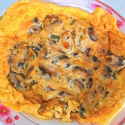 ไข่เจียวหอยแมลงภู่ราดข้าว