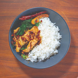 กะเพราหมูชาบู