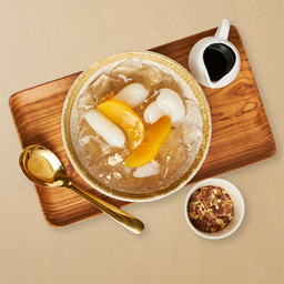 เฉาก๊วยขาวปิงเฟิ่น เงาะและพีช RAMBUTAN & PEACH BING FEN 黄桃冰粉