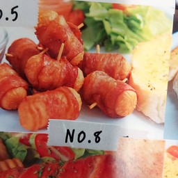 ค็อกเทลไส้กรอกหมูรมควันเบคอน(Smoked  Pork Sausage  Becon Cocktail)