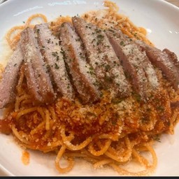 41.สปาเก็ตตี้ซอสมะเขือเทศไก่,หมู,เนื้อ