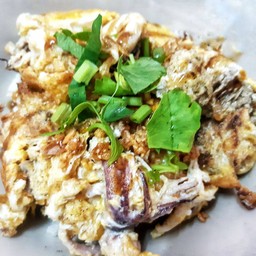 ข้าวเเห้งเนื้อปลา+หมึกสด