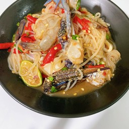 ตำเส้นเล้กทะเล สด/สุก