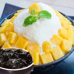 [ชุดคอมโบ] บิงซู โครต มะม่วง ล้นๆ+เฉาก๊วยลอยแก้ว