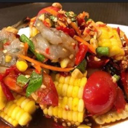 ตำข้าวโพดกุ้งสด