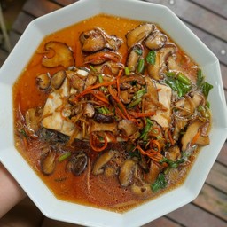 ปลากะพงชิ้น นึ่งซีอิ๊ว