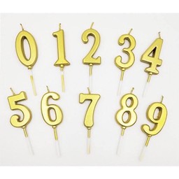 เทียนตัวเลข 2 เมทัลลิค ทอง