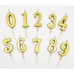 เทียนตัวเลข 4 เมทัลลิค ทอง