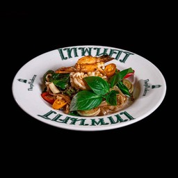 เส้นเล็กขี้เมากุ้ง Stir Spicy fried Thin noodles with Prawn  and holy basil leaves