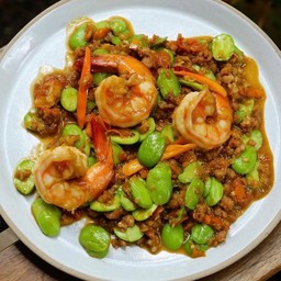 สะตอผัดกะปิกุ้งหมูสับ