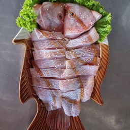 จิ้มจุ่มปลาทับทิม+ชุดผัก