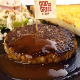 สเต็กแฮมเบิร์กหมู (เลือกซอสได้)