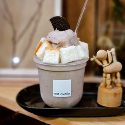 ปังเย็นนมสดโอริโอ้ (ฟรี!! ท็อปปิ้ง)