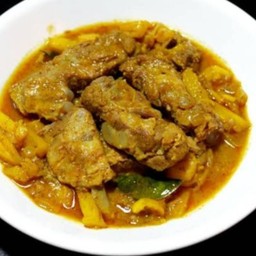 กระดูกหมูคั่วพริกเป็นกับ(ไม่ใส่กะทิ)