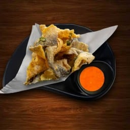 Crispy Salmon Skin With Spicy Sauce