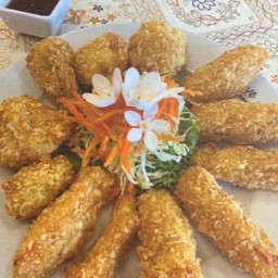 ผักทอดซอสมะขามเจ