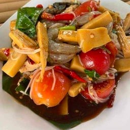 ซั่วหน่อไม้กุ้งสดปลาร้า