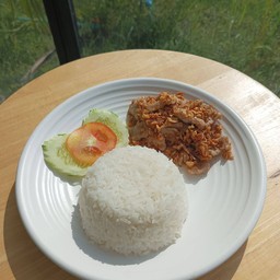 ข้าวราดทอดกระเทียม