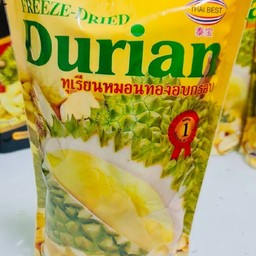 เนื้อทุเรียนหมอนทอง 100% อบกรอบฟรีสดายเต๋า ขนาด 210 กรัม นนสุทธิ72 กรัม