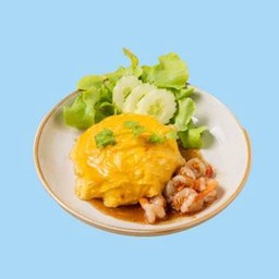 ข้าวไข่ข้น กุ้งกระเทียม