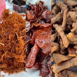 หมูฝอยผสมหมูแผ่นผสมหมูแดดเดียว