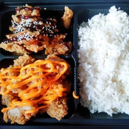 SET ข้าวไก่ซอสเกาหลี+ไก่ราดชีส