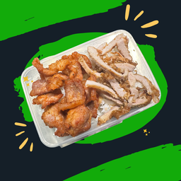 ข้าวหมูสามชั้น+หมูทอด