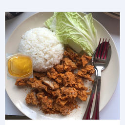 ข้าวหน้าไก่วิงส์ซอสน้ำปลา