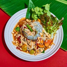 ตำซั่วกุ้งสด  SOMTAM  WITH  FRESH  SHRIMP