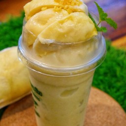 ทุเรียนหมอนทองสดปั่น (มะพร้าว + นมมะพร้าว + เนื้อทุเรียนเกรดพรีเมี่ยม)