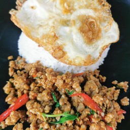 ข้าวราดกระเพราหมูสับ+ไข่ดาว