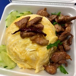 ข้าวหมูทอด+แจ่ว