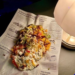 Nacho beef cheese and tomato