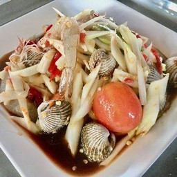 ตำหอยแครงกุังสด