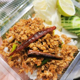 ลาบหมูราดข้าว