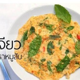 Rice Topped With Minced Pork And Basil Omelet