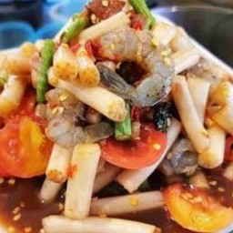 ตำไหลบัวกุ้งสด
