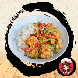 ข้าวหน้าทะเลรวมผัดผงกะหรี่