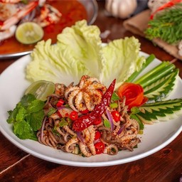 ลาบปลาหมึกสาย