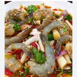 ยำไหลบัวกุ้งสด