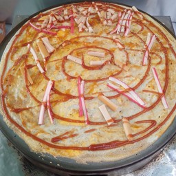 พิซซ่า+ไข่+ปูอัด+ไส้กรอก