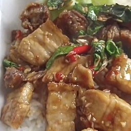 กะเพราหมูกรอบ