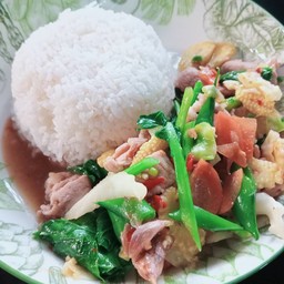 ข้าวผัดผักรวม หมูชิ้น