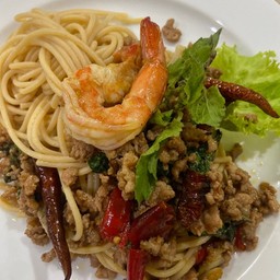สปาเก็ตตี้+กุ้ง
