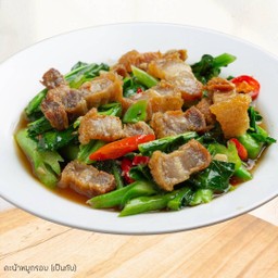 กระเพราหมูกรอบ(เป็นกับ)