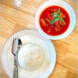 ข้าวสวย+พะแนงหมู