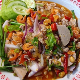 ตำเส้นเล็กหมูยอปลาร้า