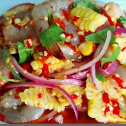 ตำข้าวโพดกุ้งสดปลาร้า